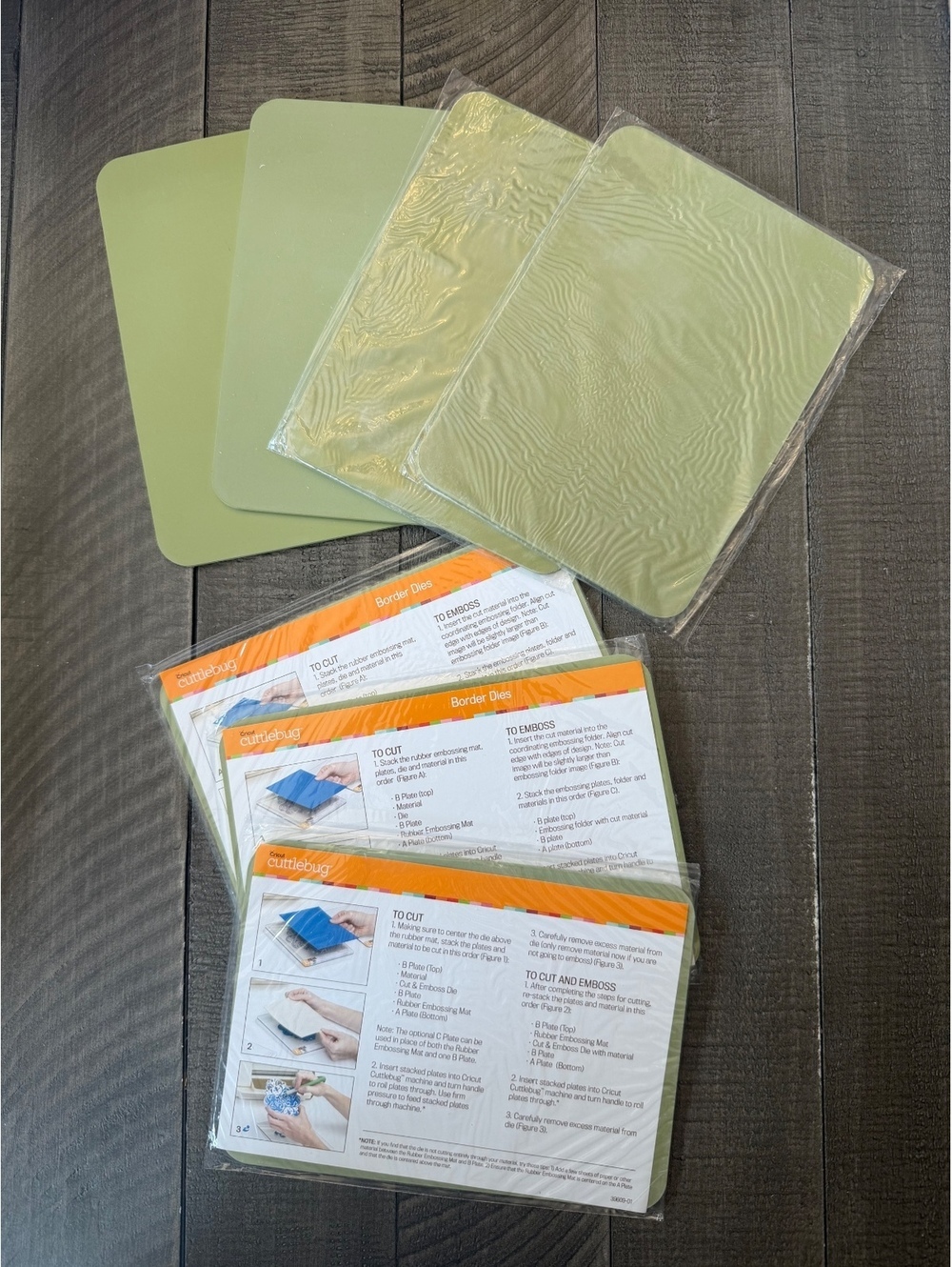 Cricut Cuttlebug rubber embossing mat bundle of 6